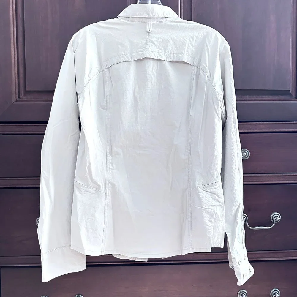 CHLOROPHYLLE Sport Travel Nylon Spandex Front Pockets Beige Shirt Small - Picture 4 of 11